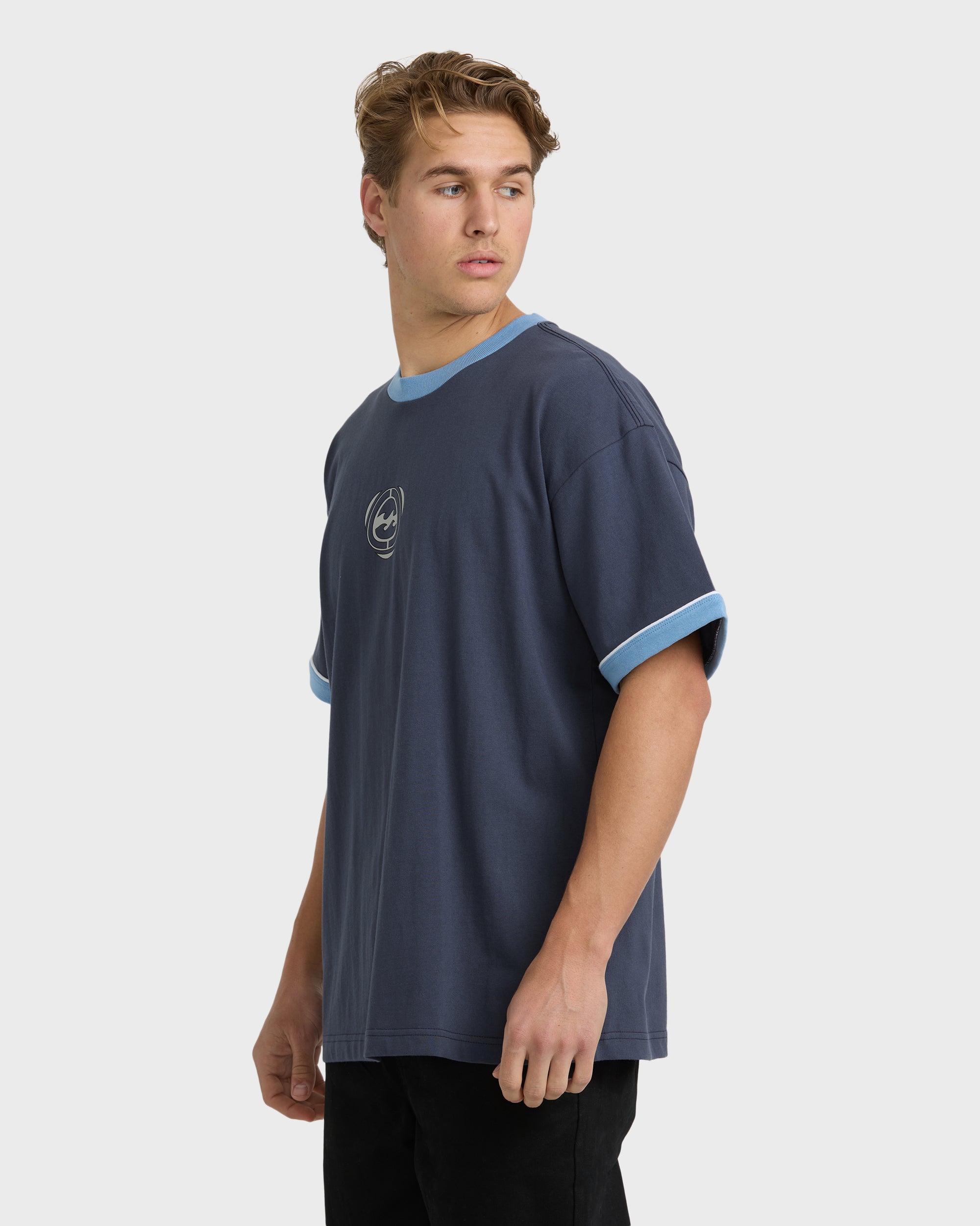 Spec Ringer Short Sleeve T-Shirt - Vintage Navy - Image 3