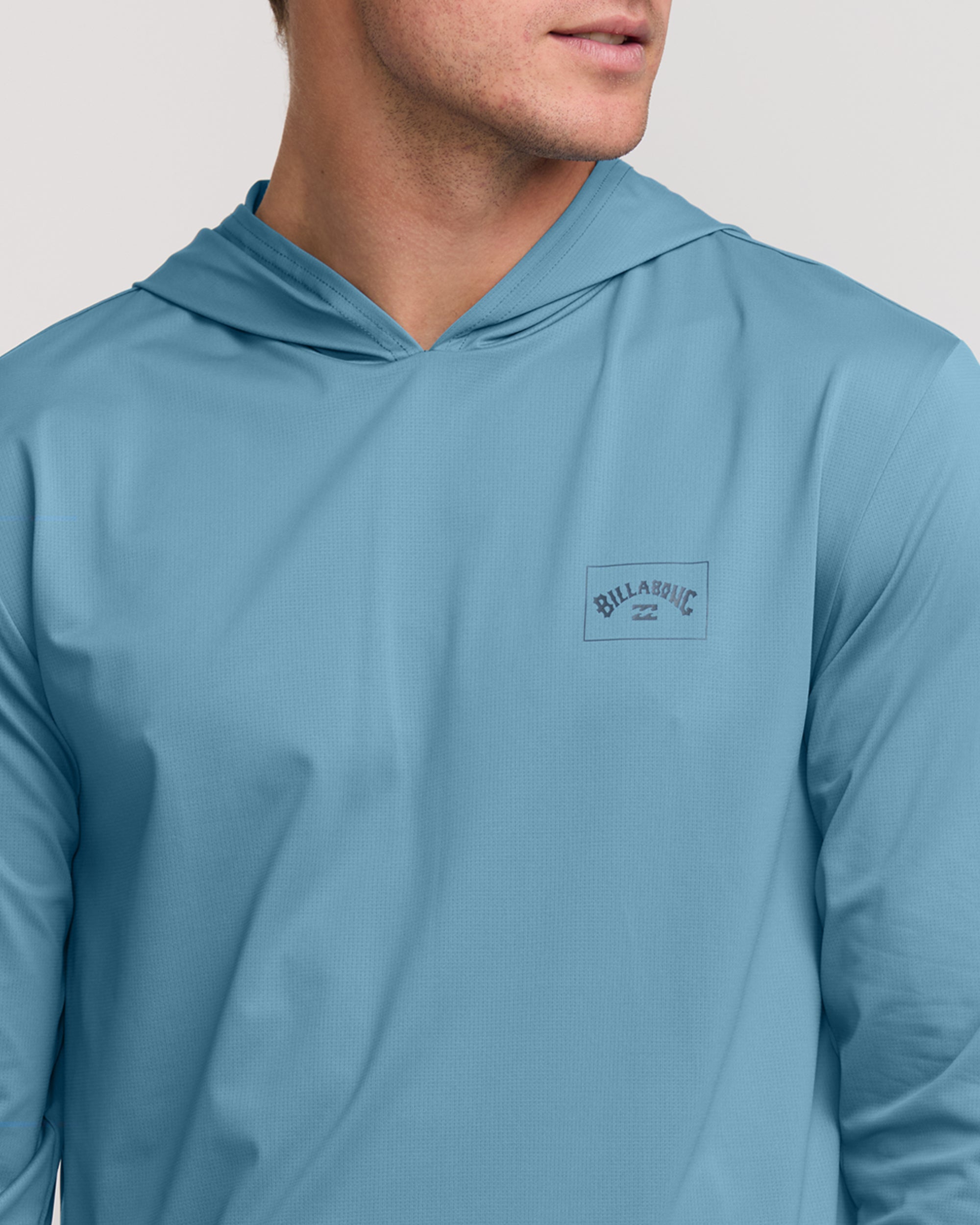 Arch Mesh Long Sleeve Hooded Surf Tee - Bay Blue - Image 2