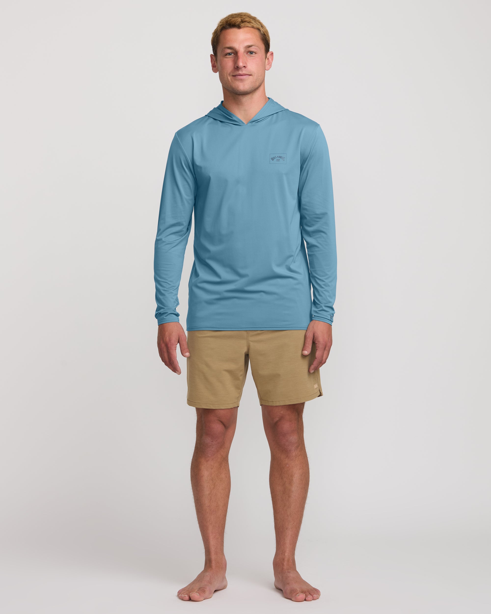 Arch Mesh Long Sleeve Hooded Surf Tee - Bay Blue - Image 3