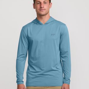 Arch Mesh Long Sleeve Hooded Surf Tee - Bay Blue