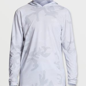 Arch Mesh Long Sleeve Hooded Surf Tee - White Camo
