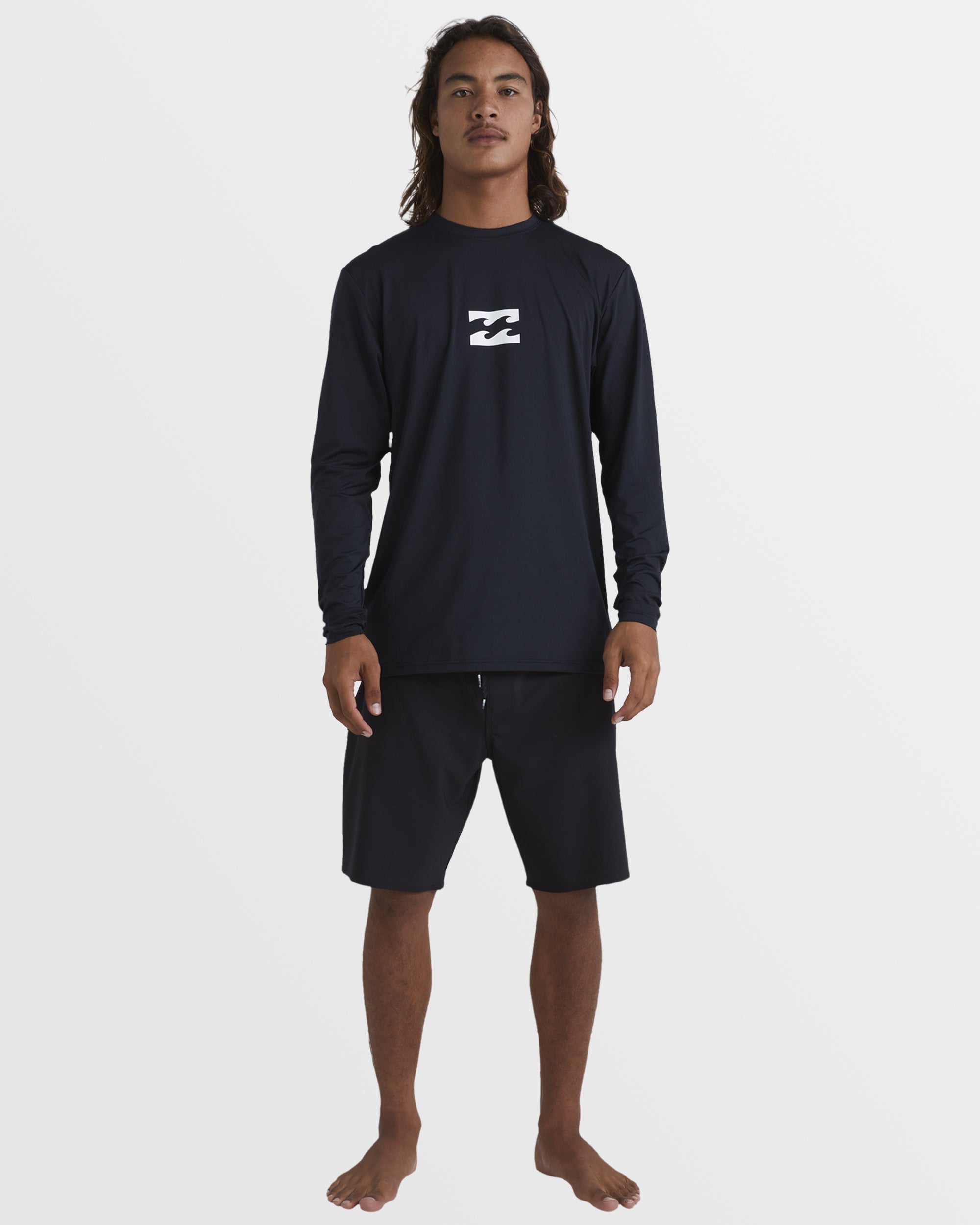 All Day Wave Loose Fit Long Sleeve Surf Tee - Black - Image 5