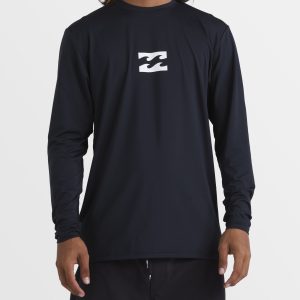 All Day Wave Loose Fit Long Sleeve Surf Tee - Black