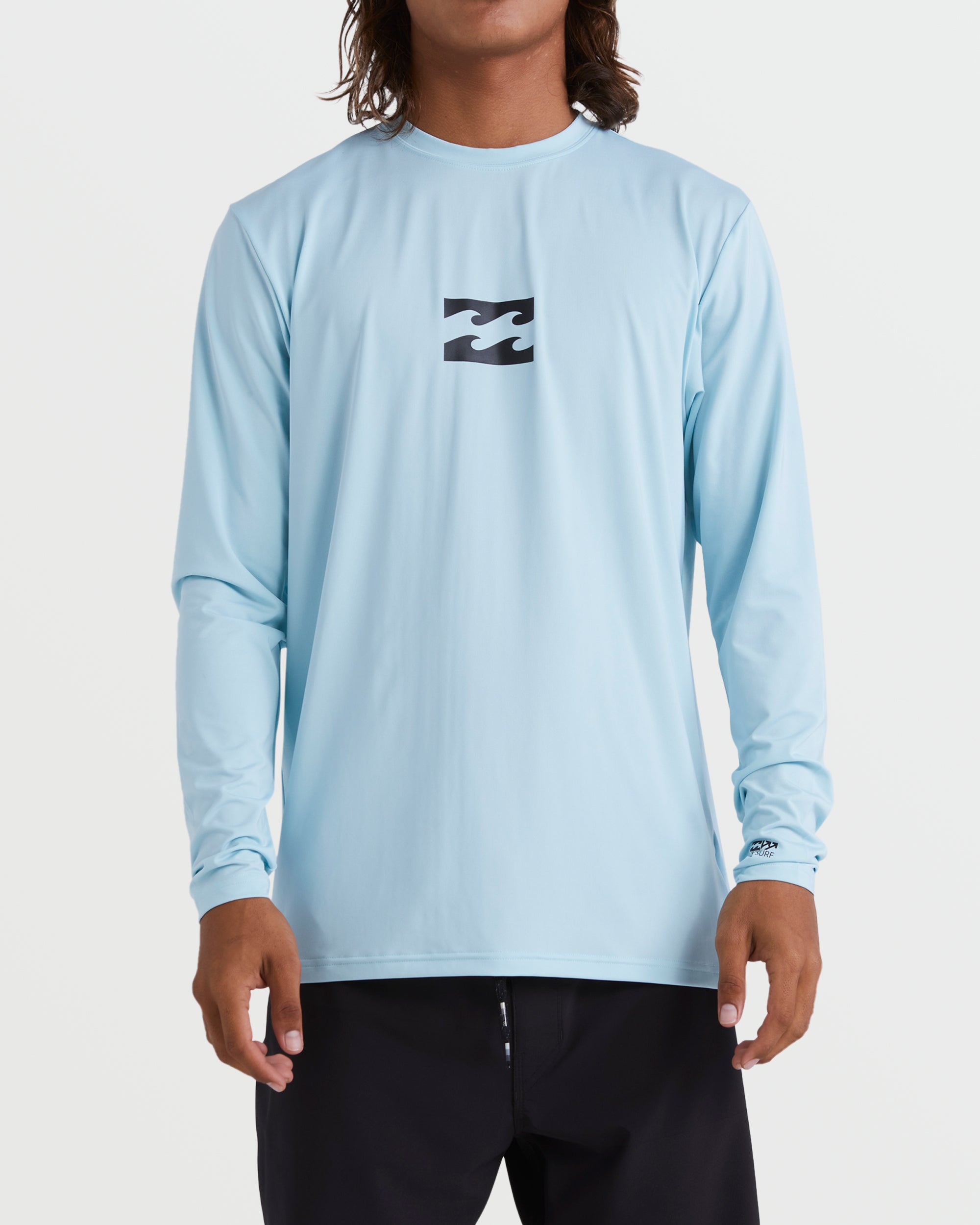 All Day Wave Loose Fit Long Sleeve Surf Tee - Coastal Blue
