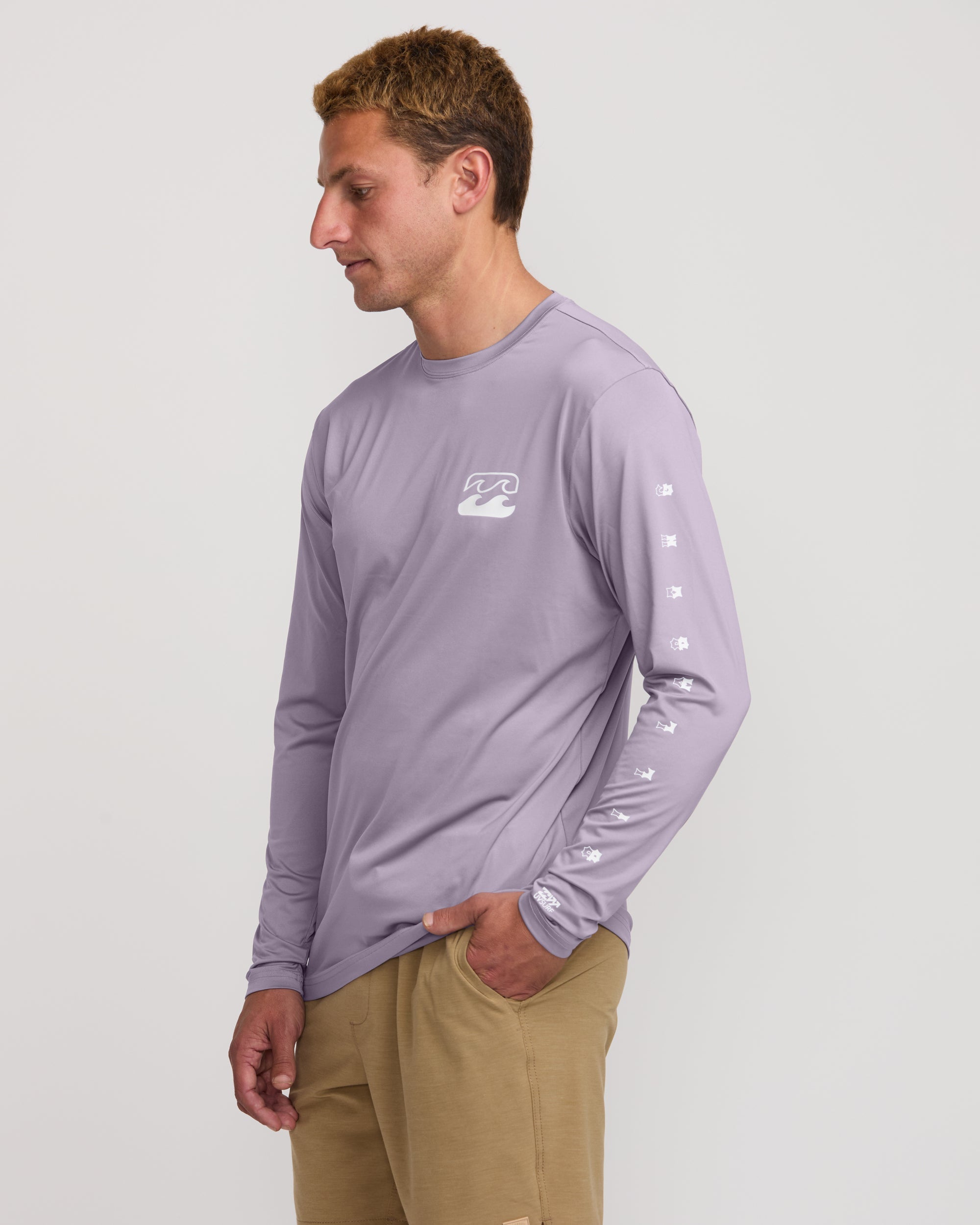 Unity Loose Fit Long Sleeve Surf Tee - Light Purple - Image 3