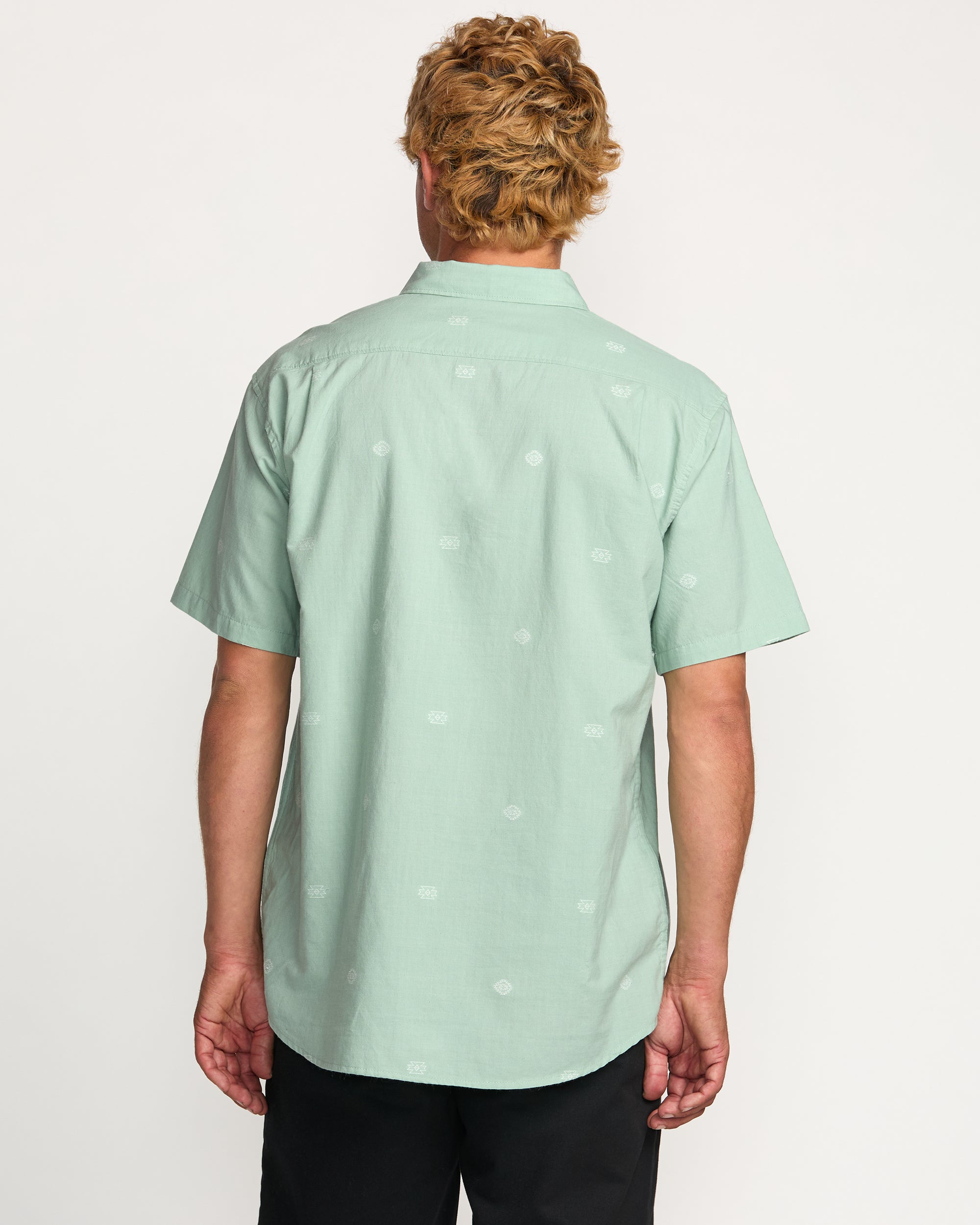 All Day Jacquard Short Sleeve Shirt - Seafoam - Image 2