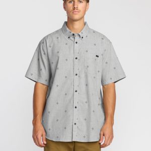 All Day Jacquard Short Sleeve Shirt - Silver
