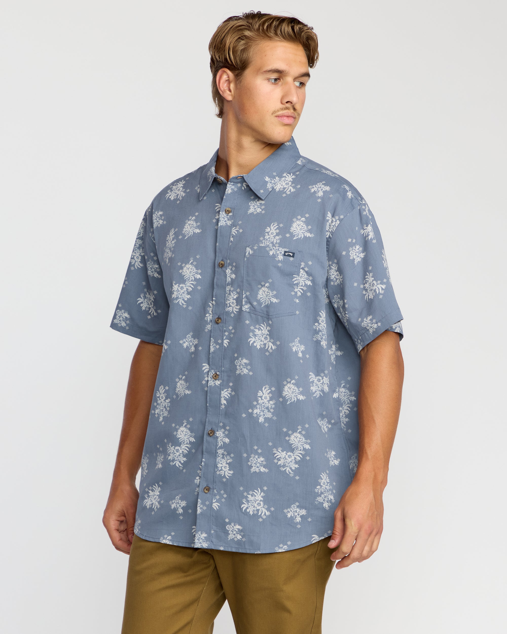Sundays Mini Short Sleeve Shirt - Steel Blue - Image 3