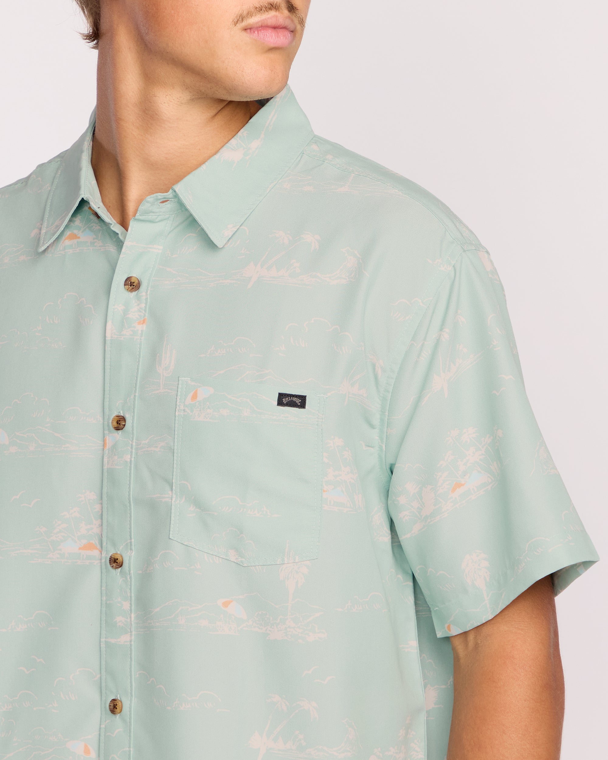 Sundays Lounge Short Sleeve Shirt - Green Ash - Image 5