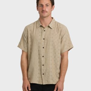 Needle Garage Jacquard Short Sleeve Shirt - Bone