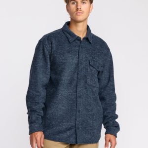 Furnace Long Sleeve Flannel Shirt - Navy