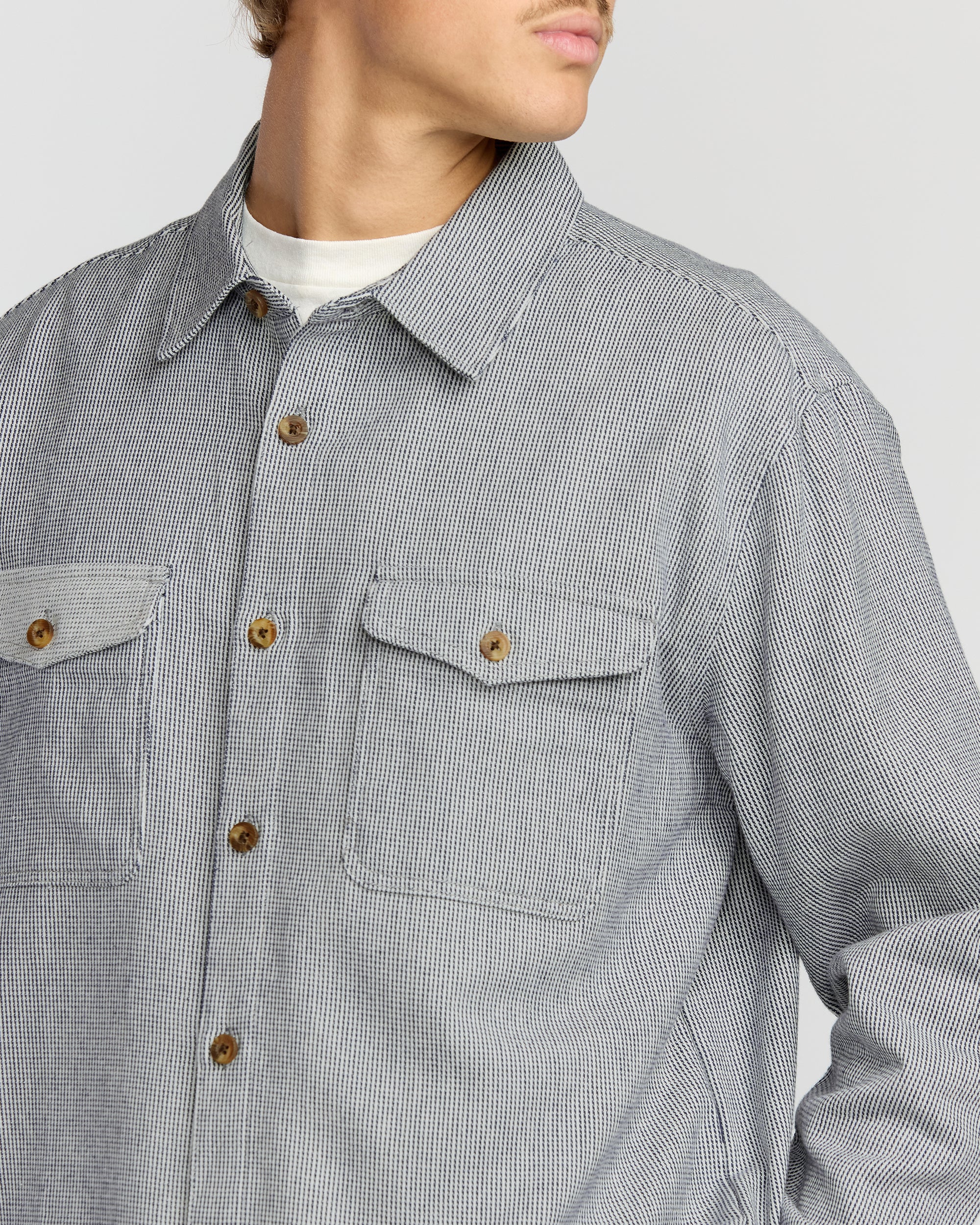Austin Garage Long Sleeve Shirt - Stone Blue - Image 3
