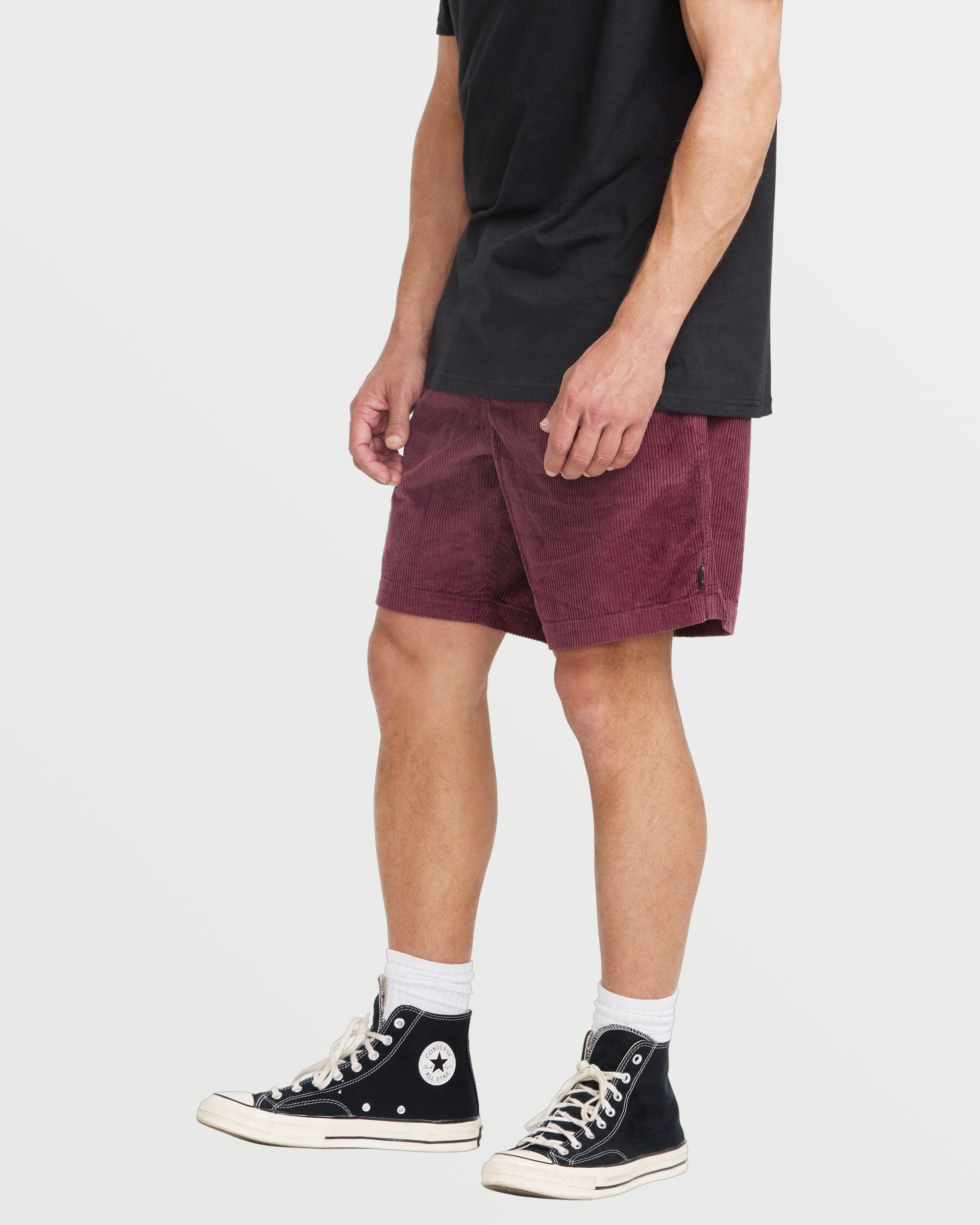 Larry Laybacks 19 Cord Shorts - Plum - Image 3