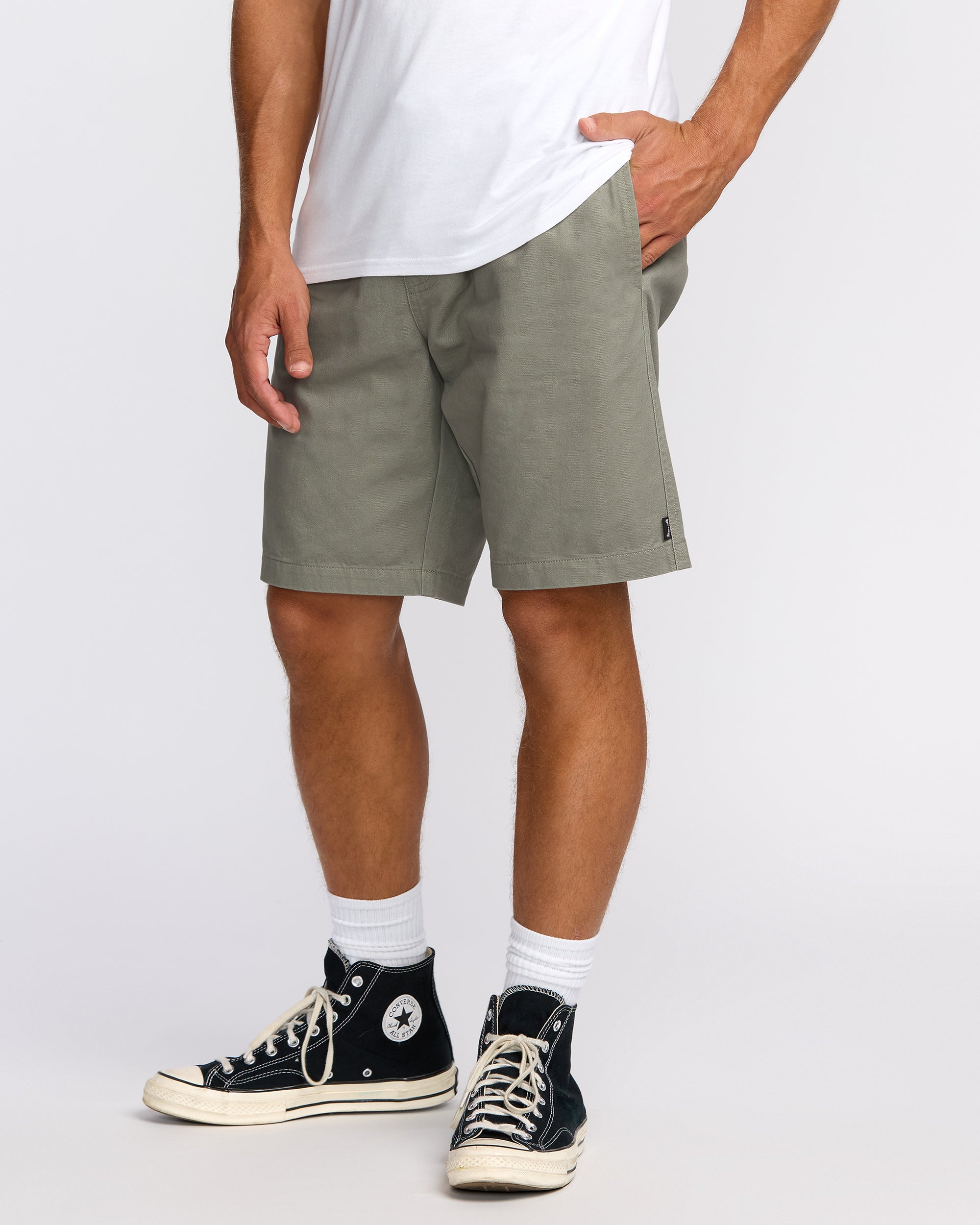 Larry Laybacks 19 Twill Shorts - Green Ash - Image 3