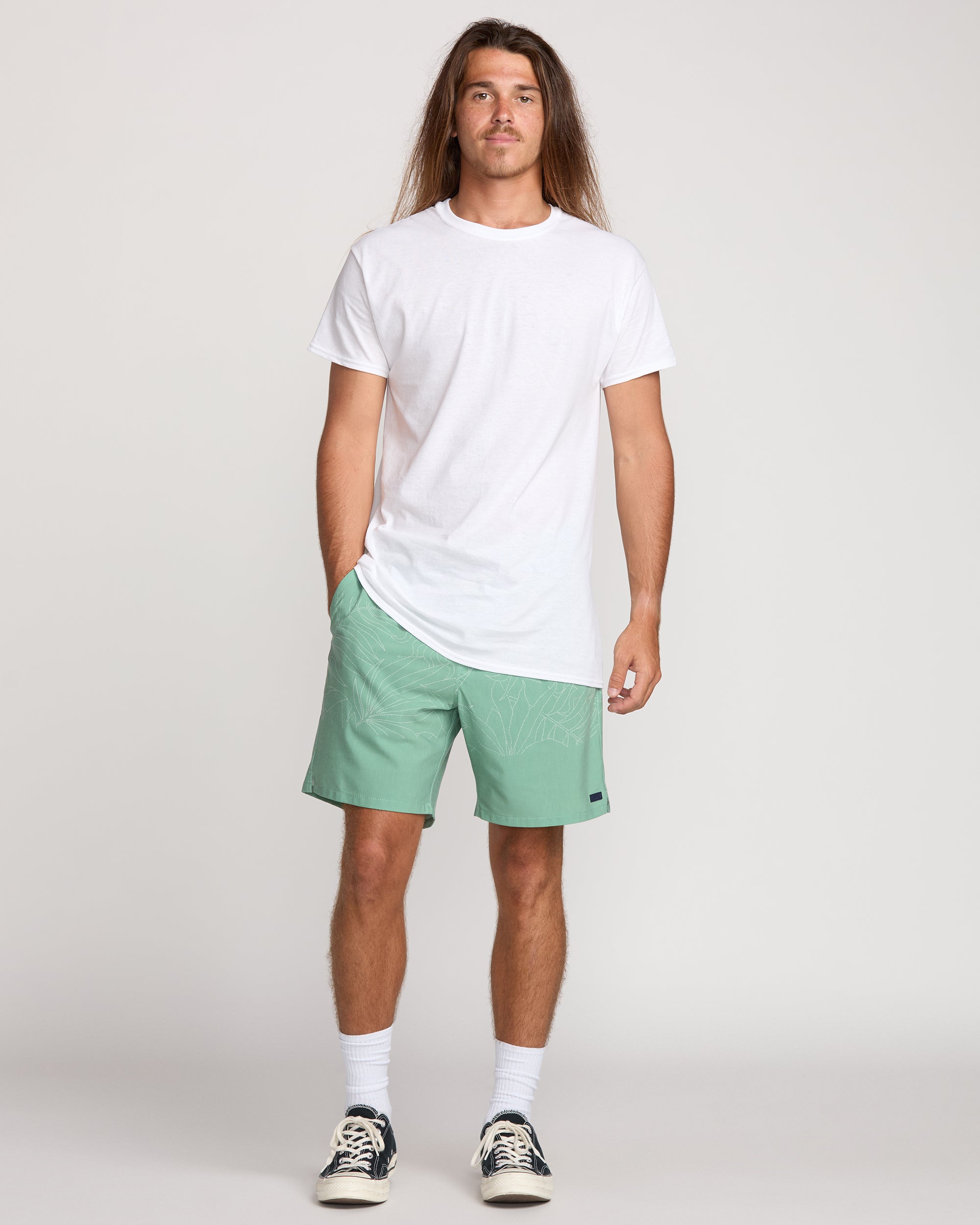 Surftrek Transit Elastic 17 Hybrid Shorts - Mist Green - Image 5