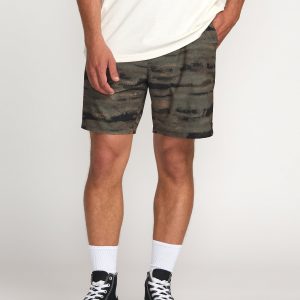 Surftrek Perforated Elastic 17 Hybrid Shorts - Dark Military