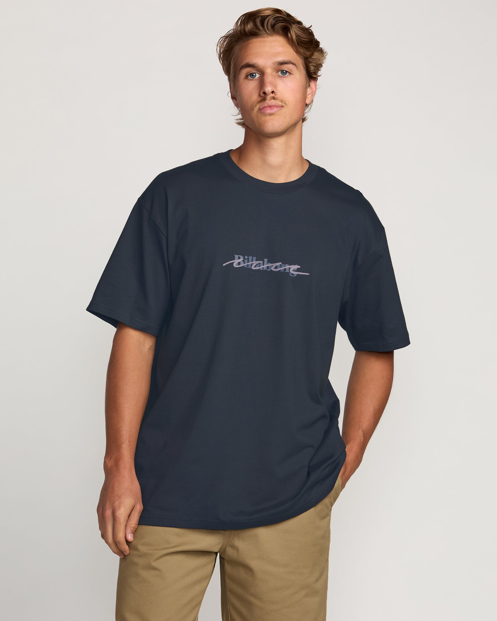Triple Up Regular Tee - Aged Indigo