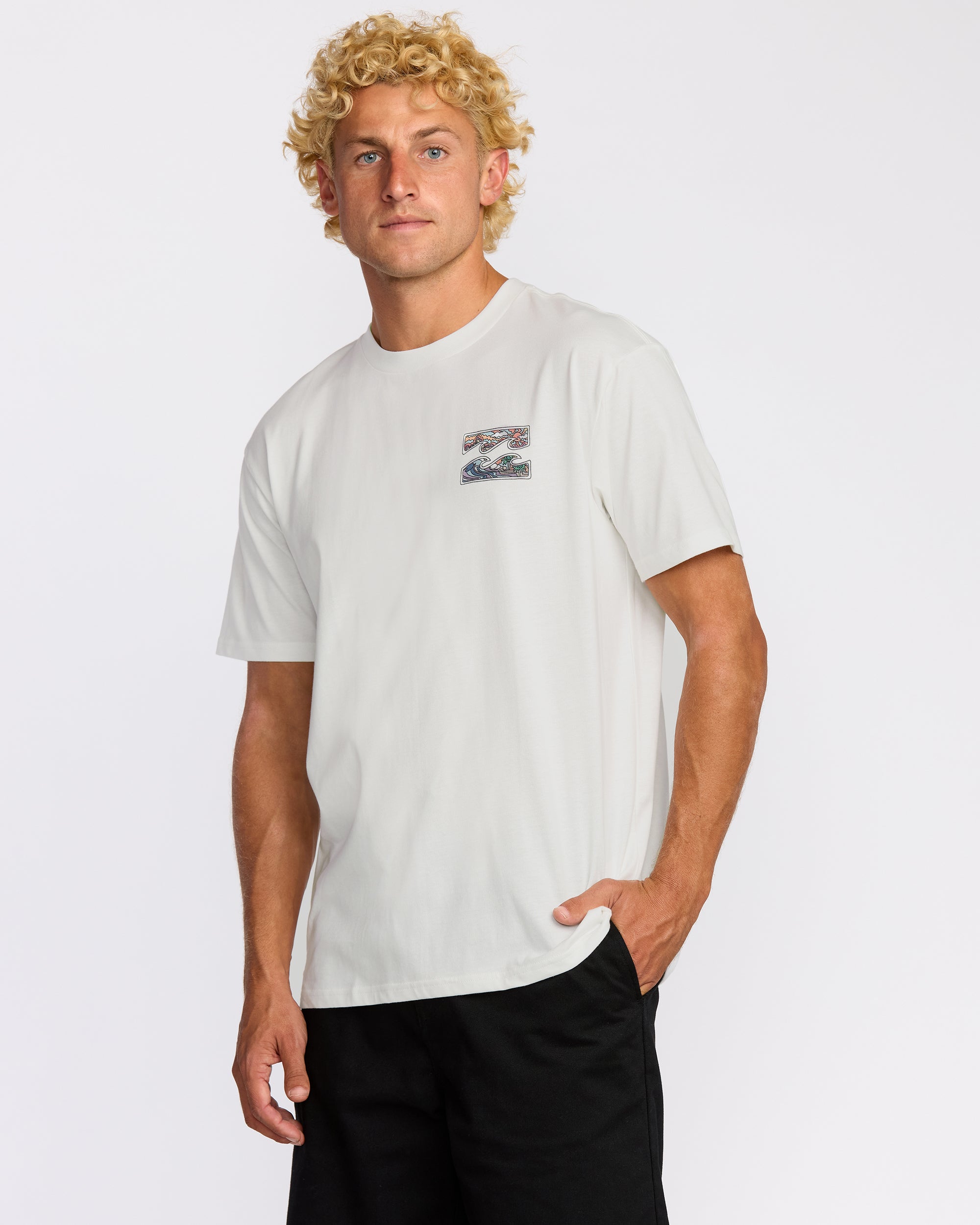 Crayon Wave Premium Short Sleeve T-Shirt - Off White - Image 3