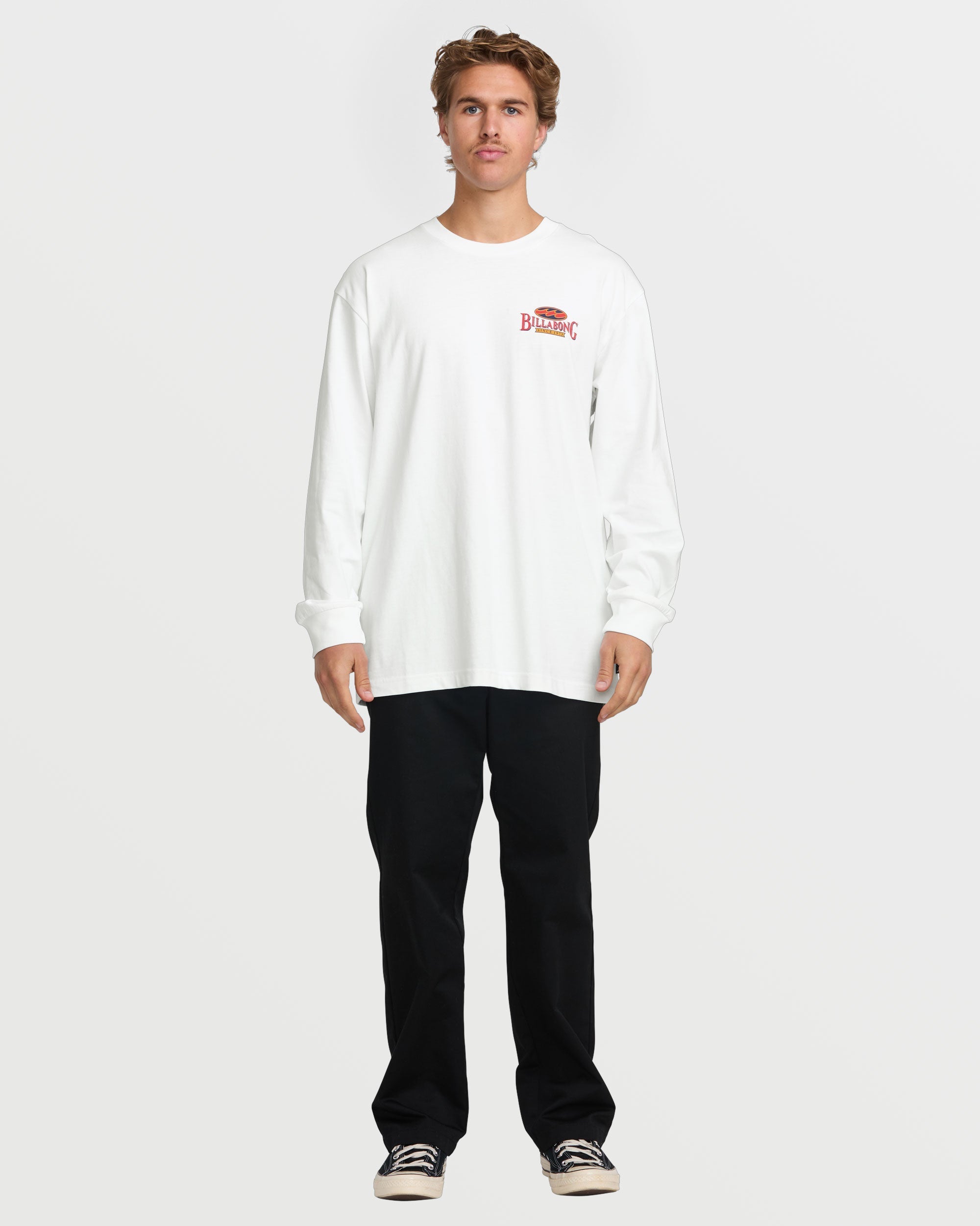 Double Spread OG Long Sleeve Tee - White - Image 5