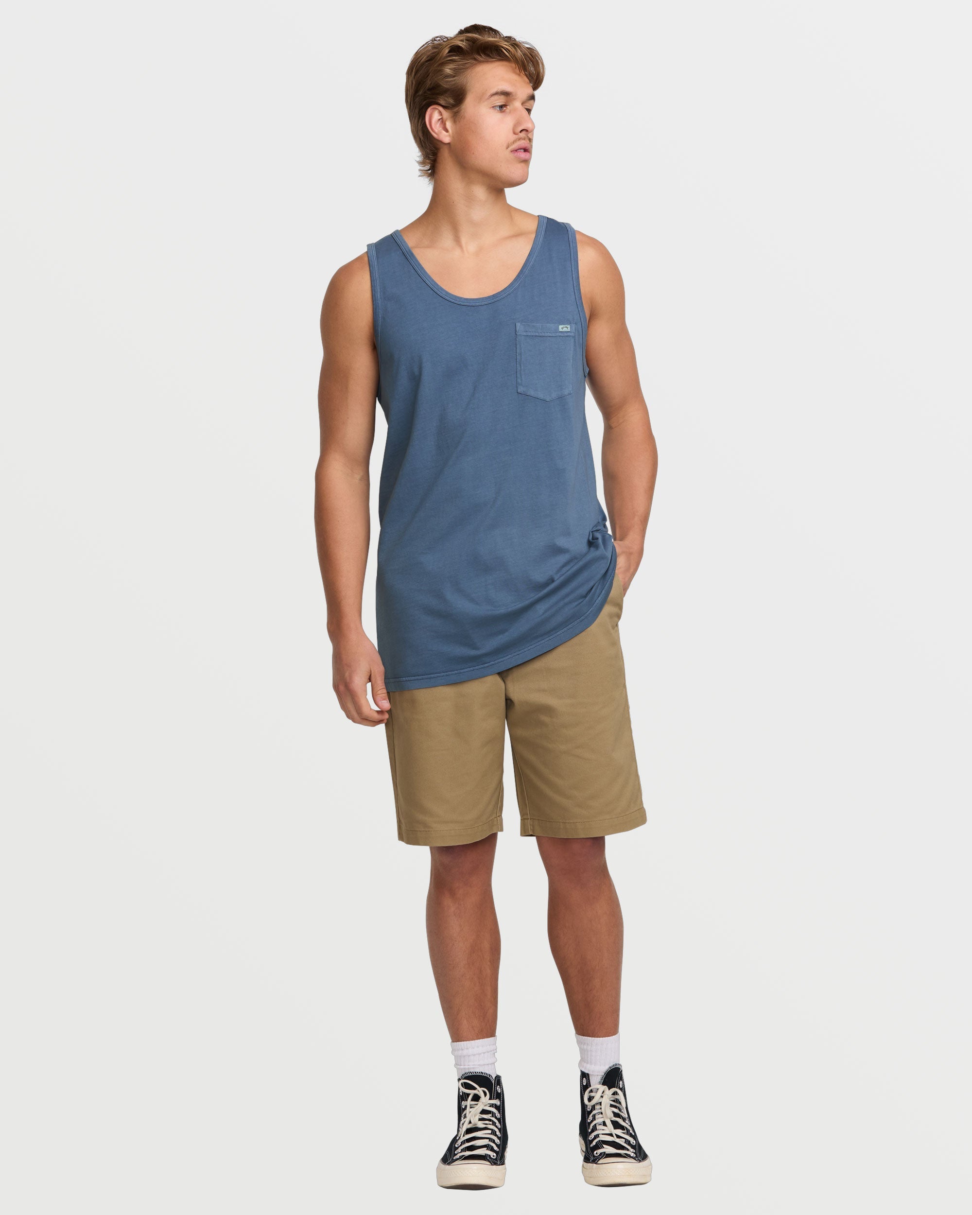 Essential Premium Wave Wash Tank - Slate Blue - Image 5