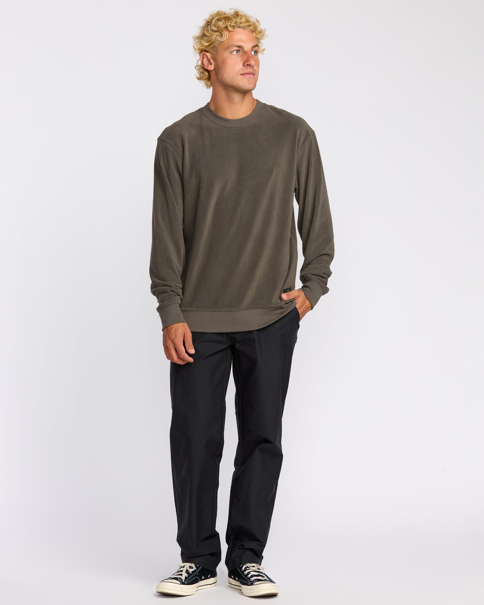 Torched Crewneck Sweatshirt - Brown - Image 3