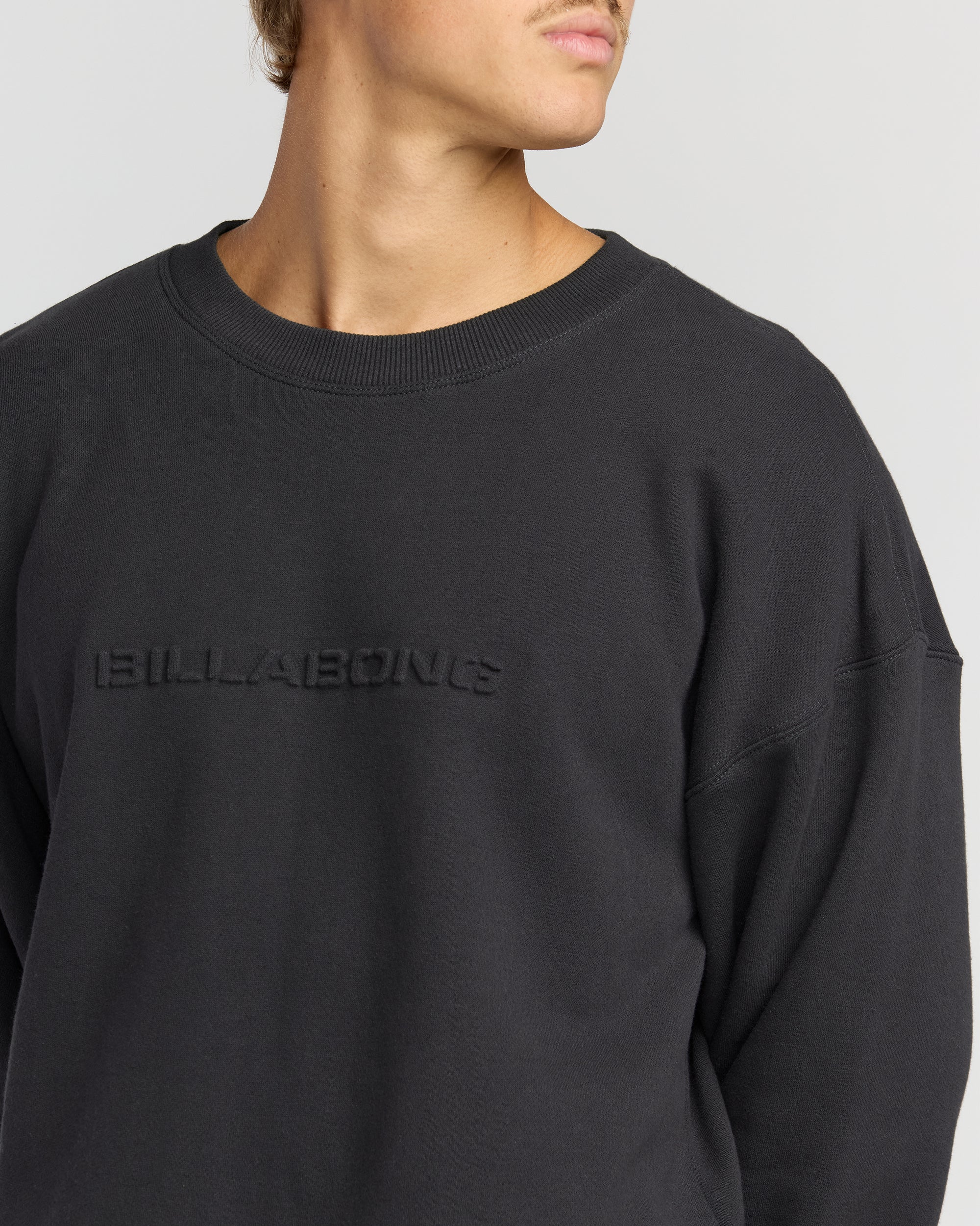 Iconic Emboss Crewneck Sweatshirt - Black - Image 2