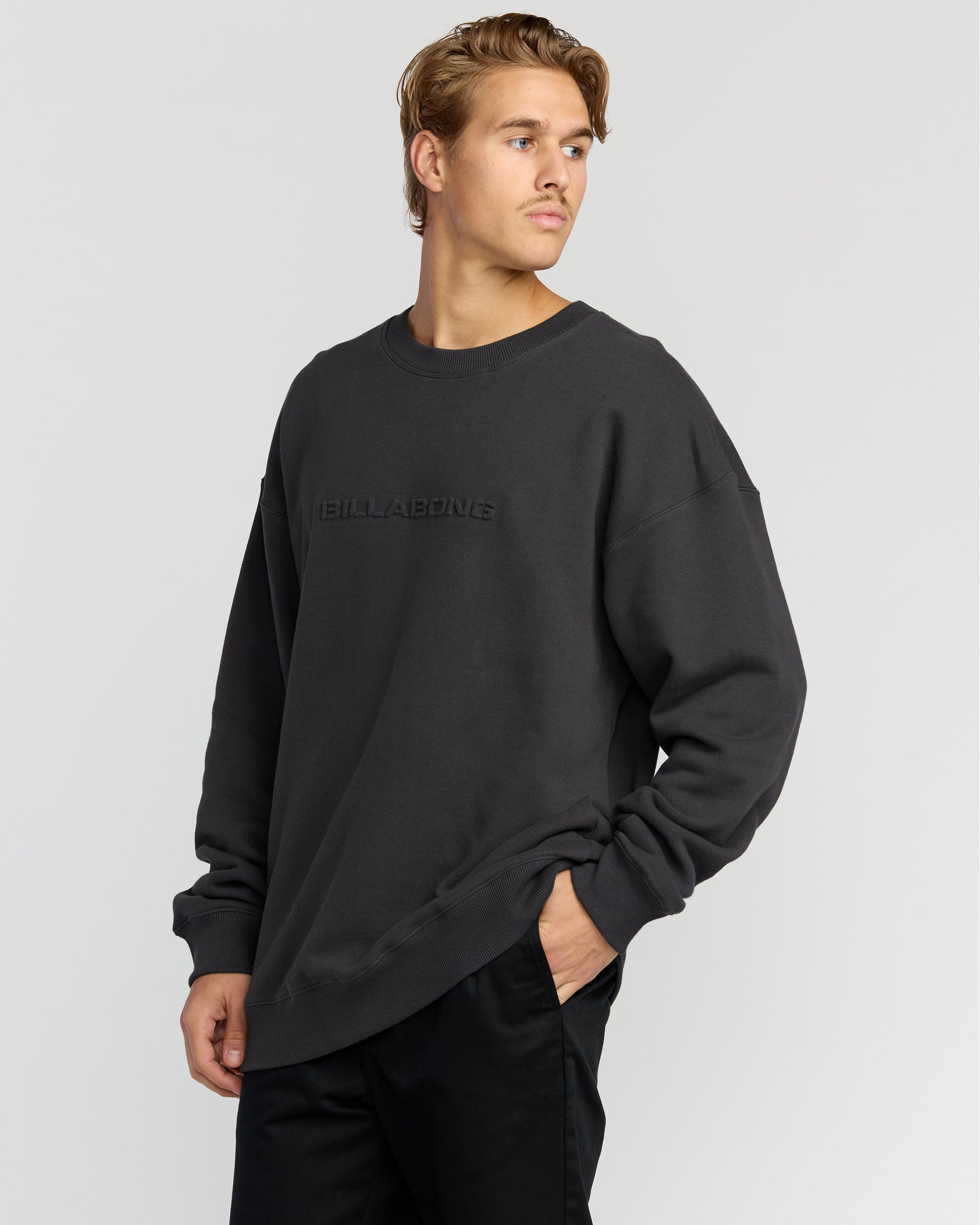 Iconic Emboss Crewneck Sweatshirt - Black - Image 4
