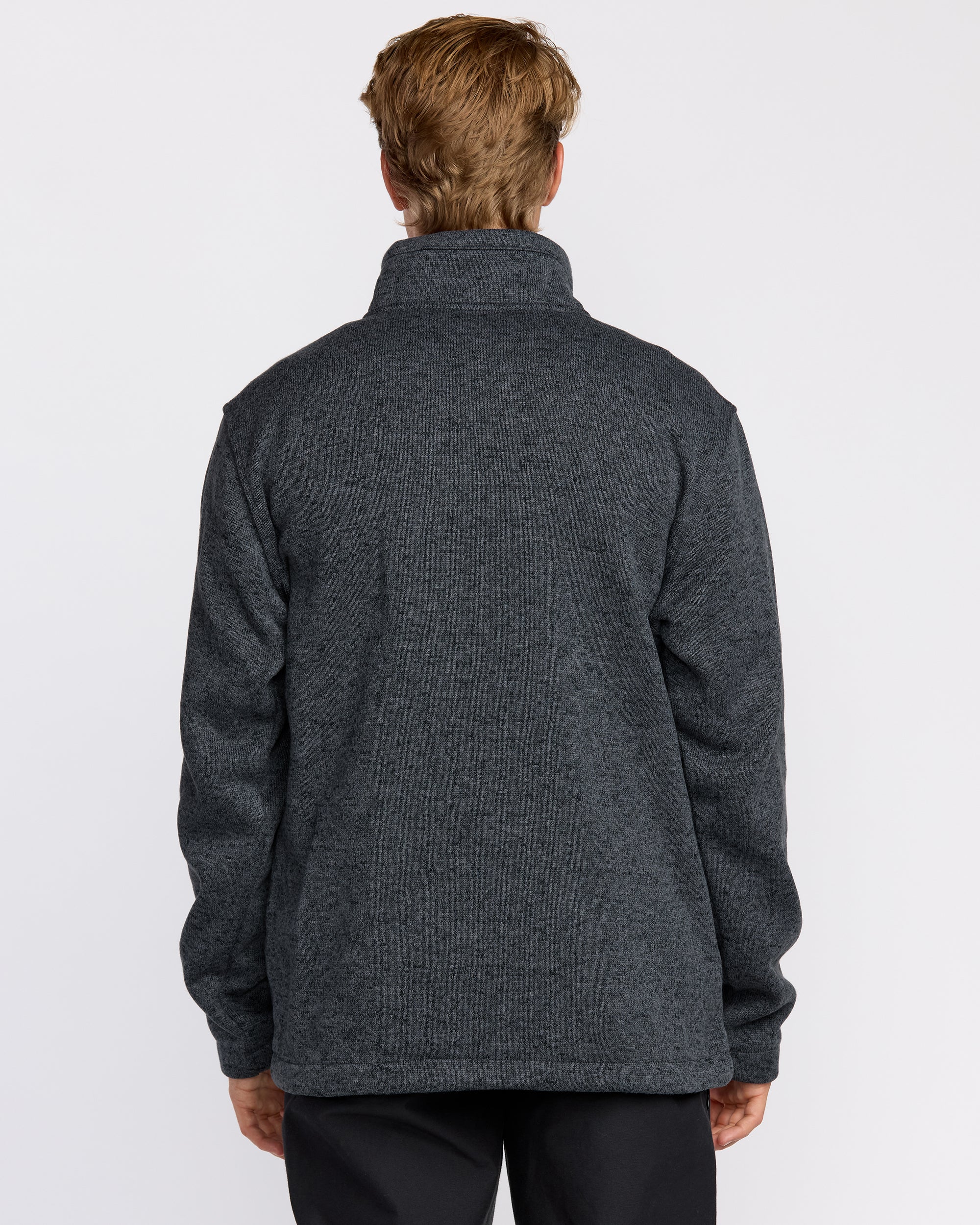 Boundary Mock Neck Zip Sweatshirt - Navy - Image 2