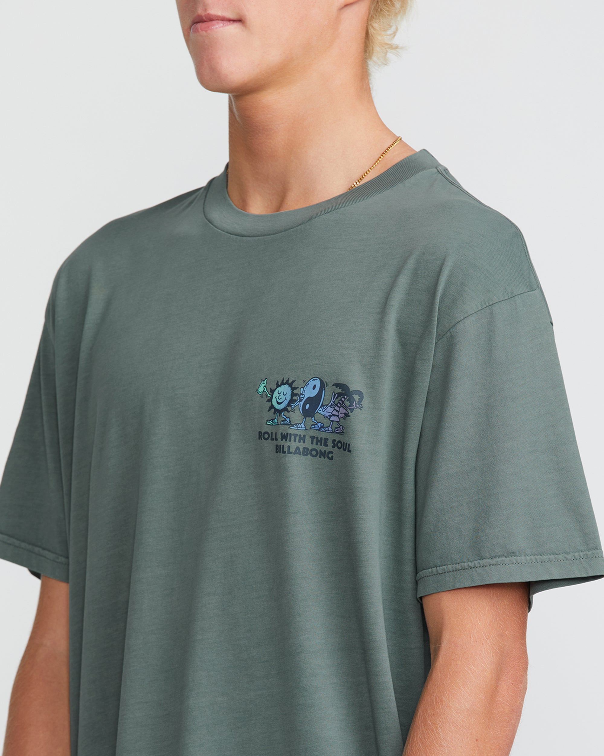 Roll Premium Wave Wash Short Sleeve Tee - Dark Slate - Image 5