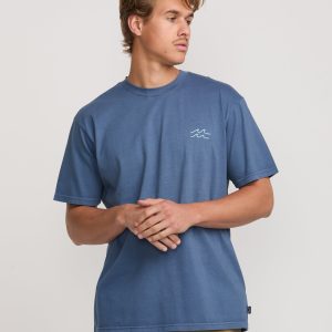 Palms In The Sun Premium Wave Wash Tee - Slate Blue