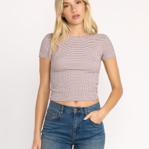 Checked Out Knit T-Shirt - Espresso