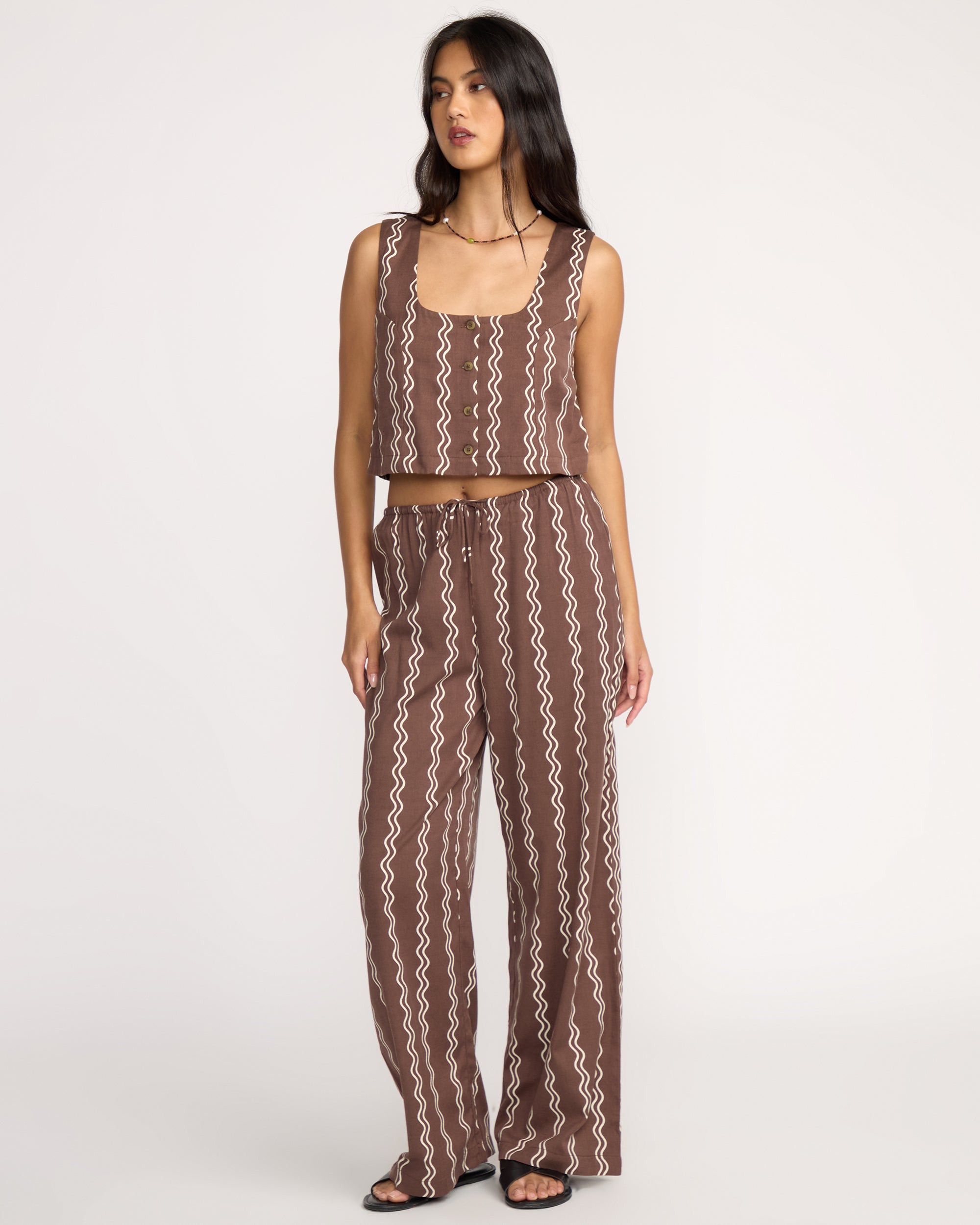 Another Wave Woven Tank - Espresso - Image 5