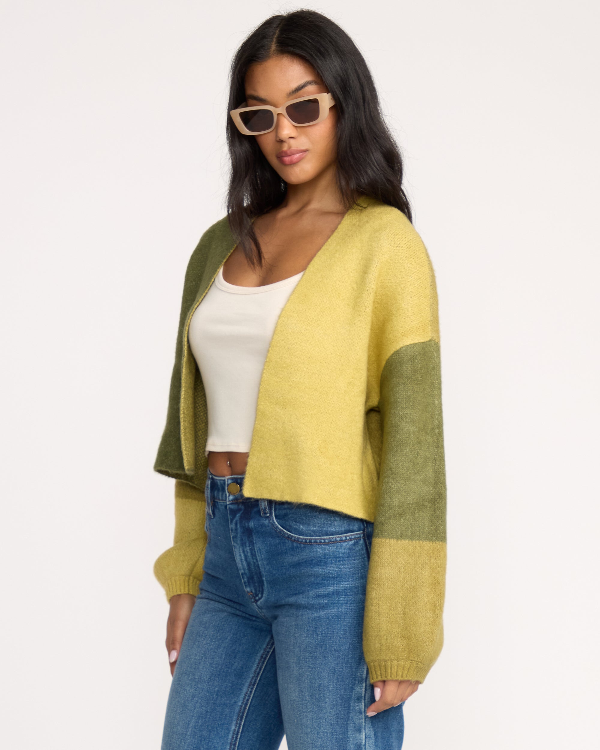 Block Out Cardigan - Green Tea - Image 6