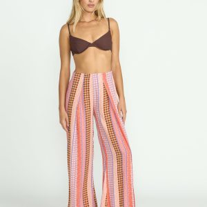 Split Spirit Elastic Waist Pants - Multi