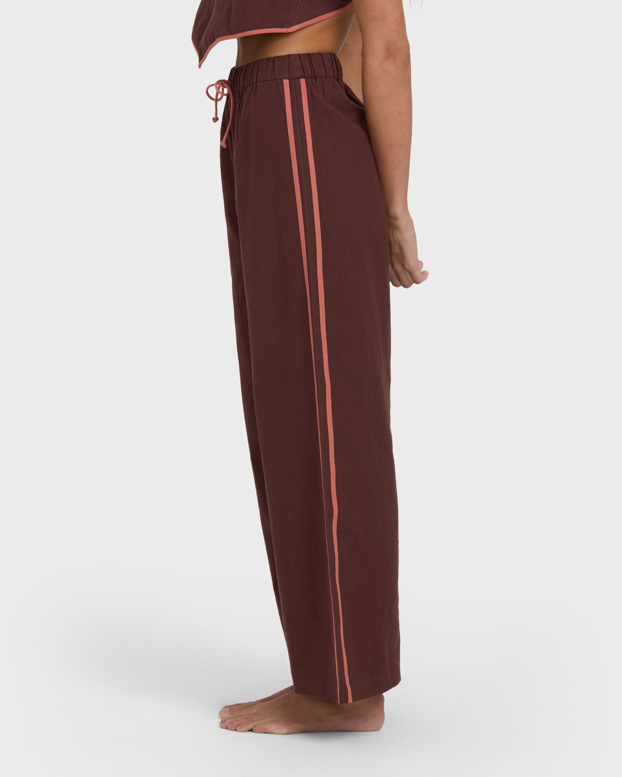 Double Take Elastic Waist Pants - Teak - Image 5