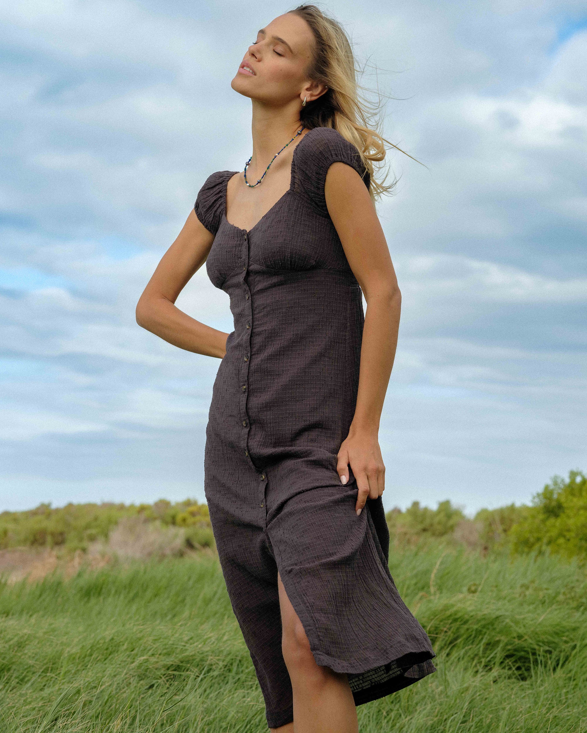 Distant Tides Dress - Black Sands