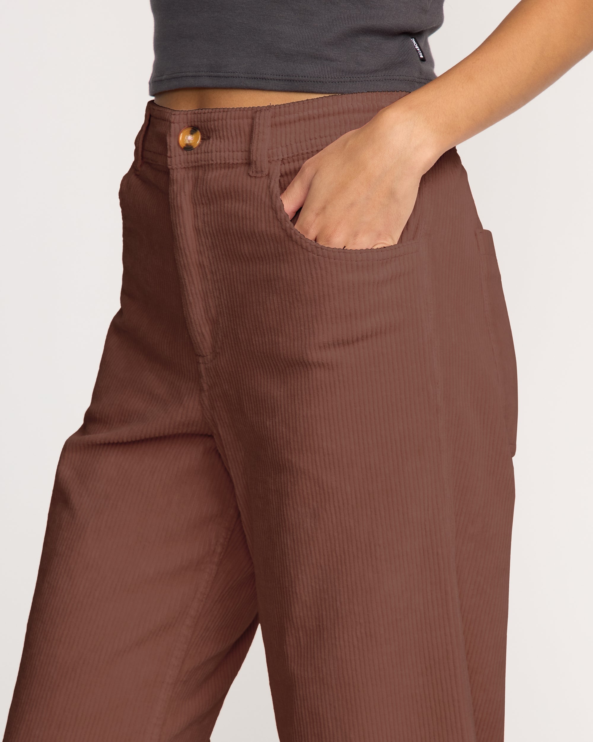 Free Fall High-Waist Cord Pants - Espresso - Image 5