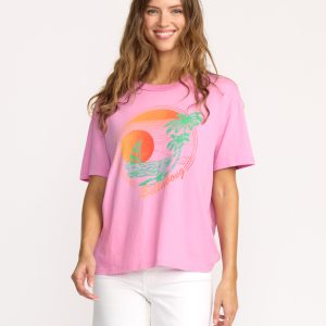 Bright New Day Tee - Bright Rose