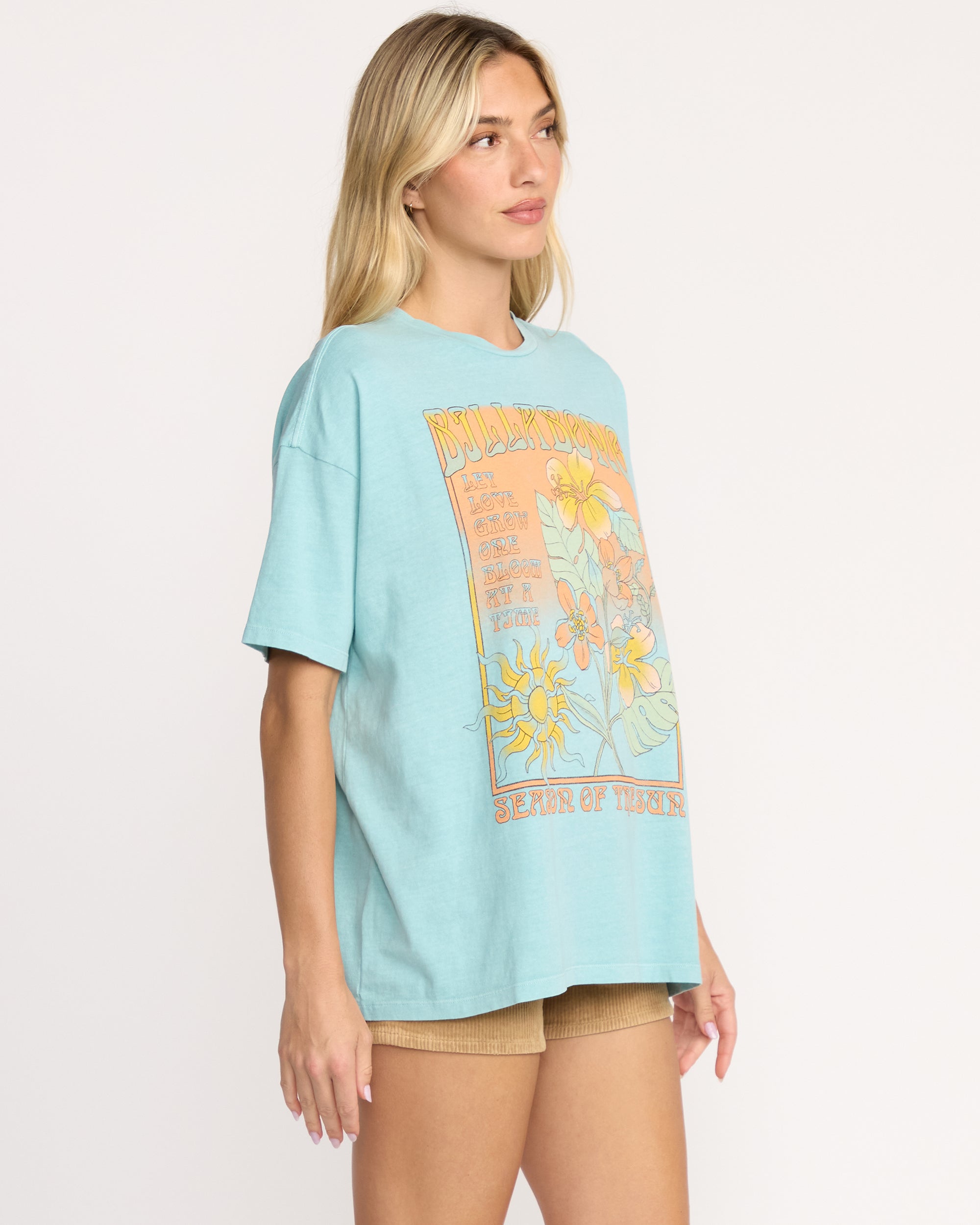Daylight Blooms Tee - Misty Blue - Image 4