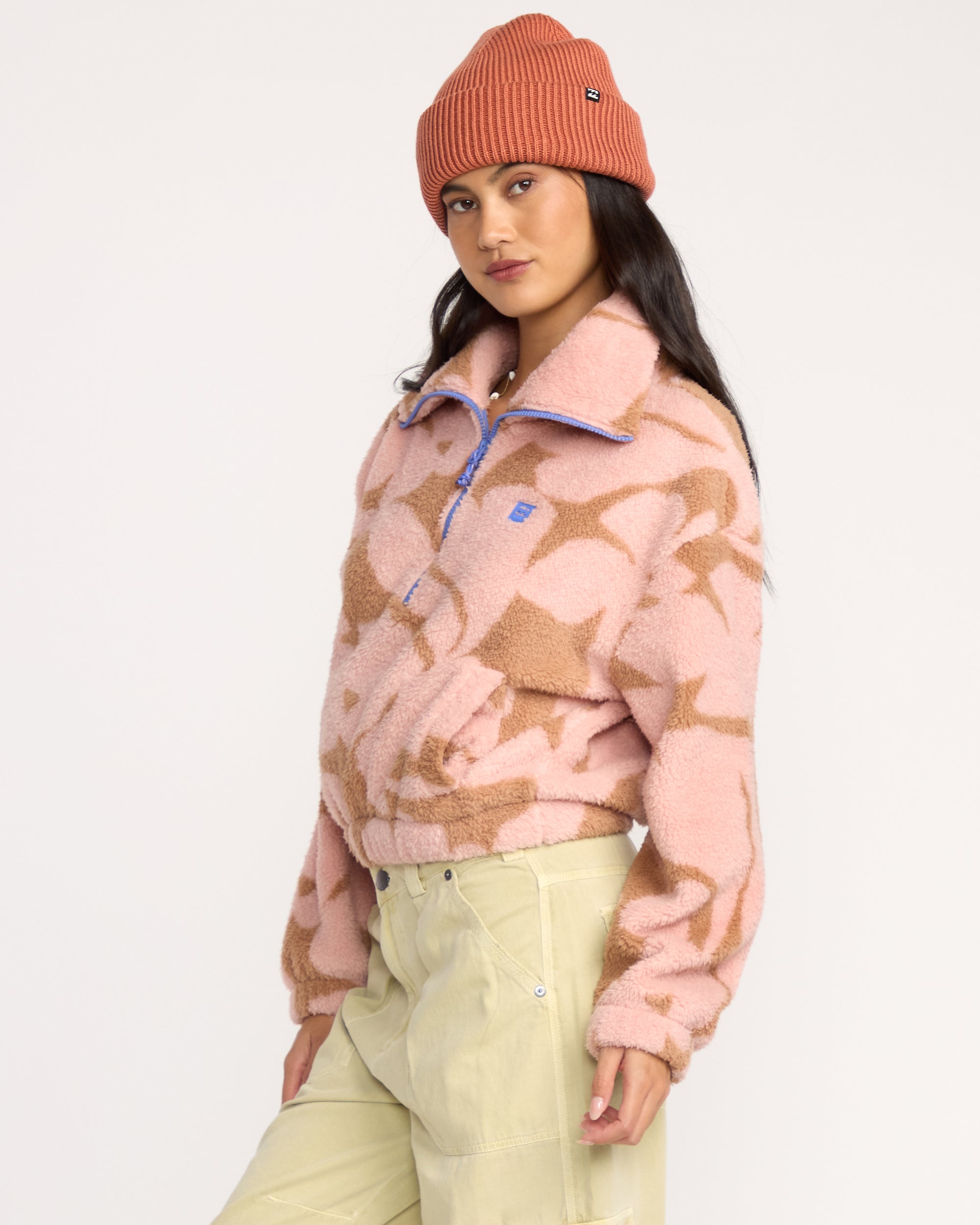Barra Half Zip Sweatshirt - Rose Brown - Image 6