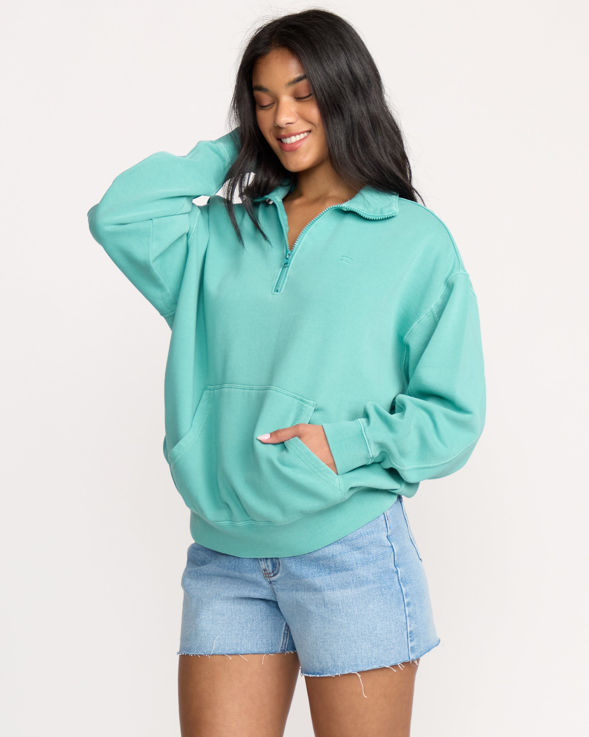 Hula Half Zip Sweatshirt - Blue Bird - Image 4