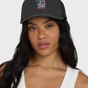 Floral Block Fl Trucker Hat - Black Pebble