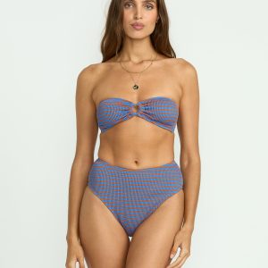 Summer High Stripe Rio Bandeau Bikini Top - Multi