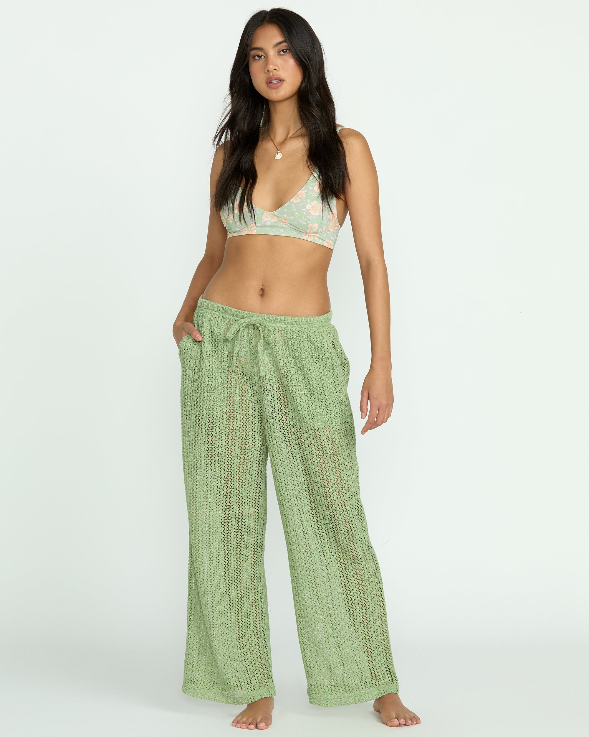 Tropic Beach Cover-Up Pants - Pistachio