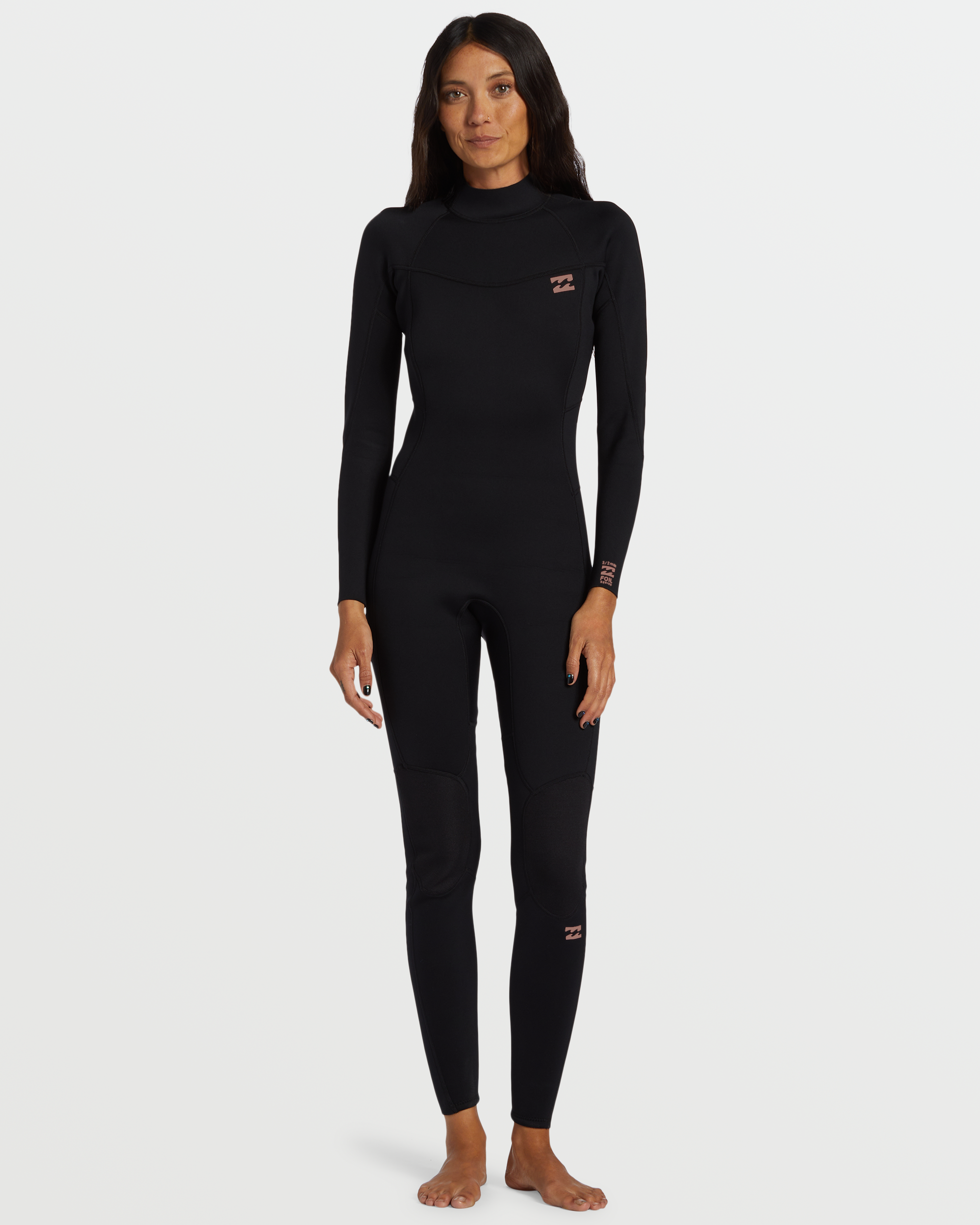 3/2mm Foil Flatlock Back Zip Wetsuit - Black