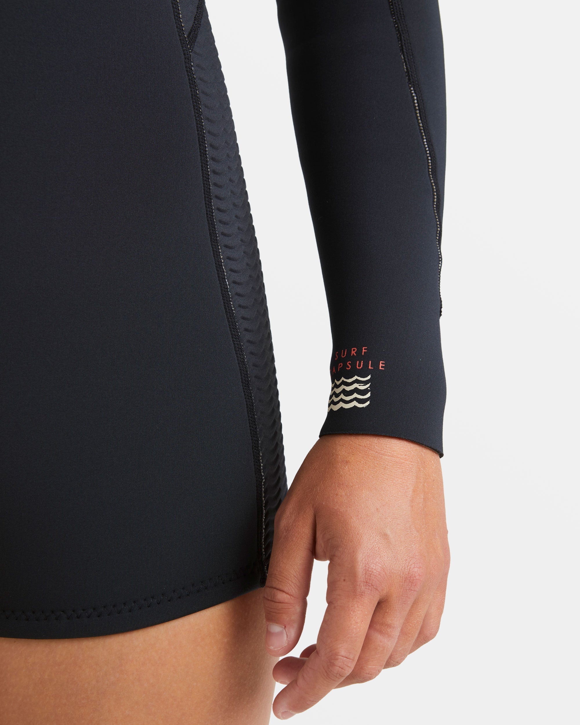 2/2mm Spring Fever Natural Upcycler Flatlock Back Zip Long Sleeve Springsuit - Black - Image 7