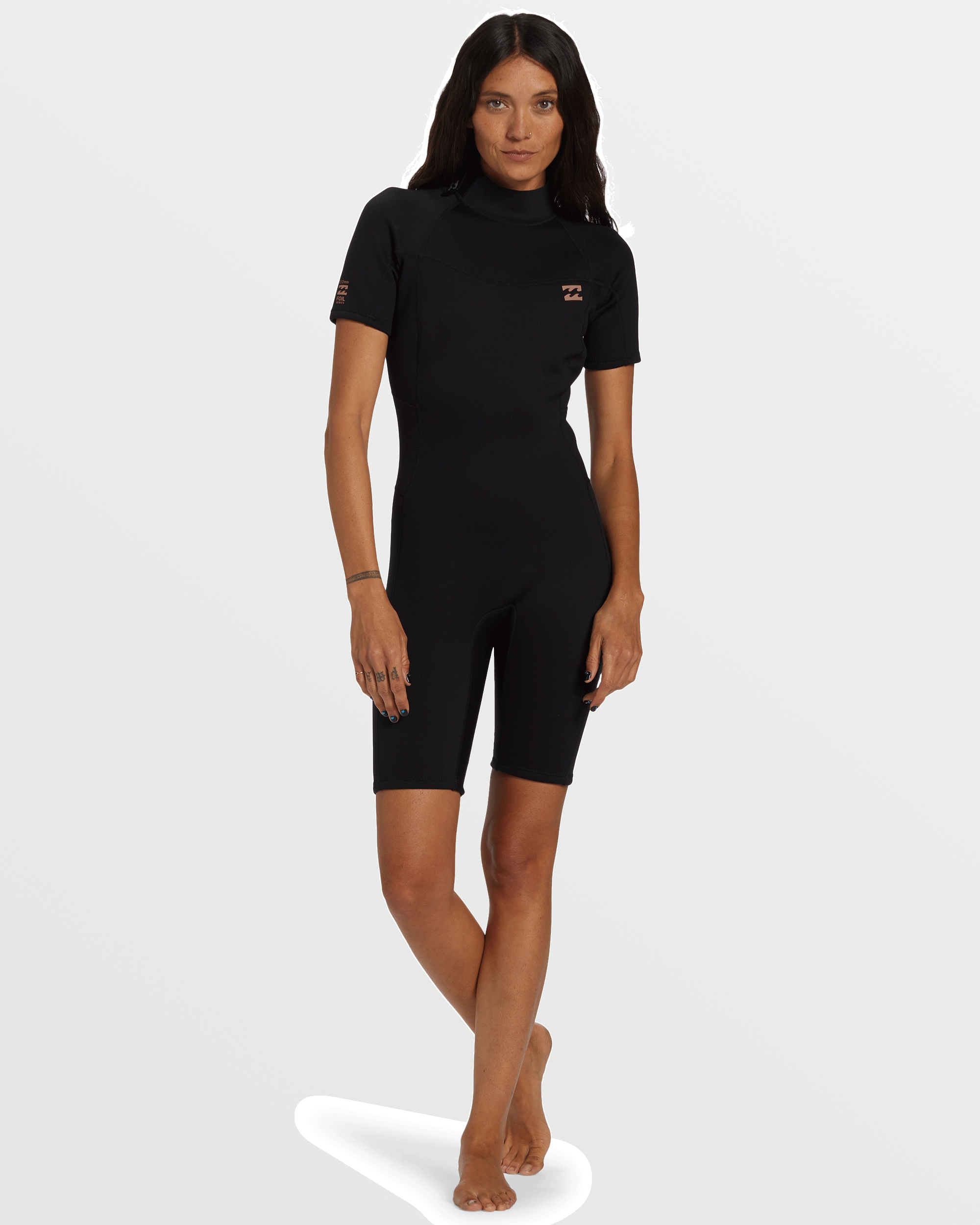 Foil Flatlock Short Sleeve Springsuit - Black - Image 6