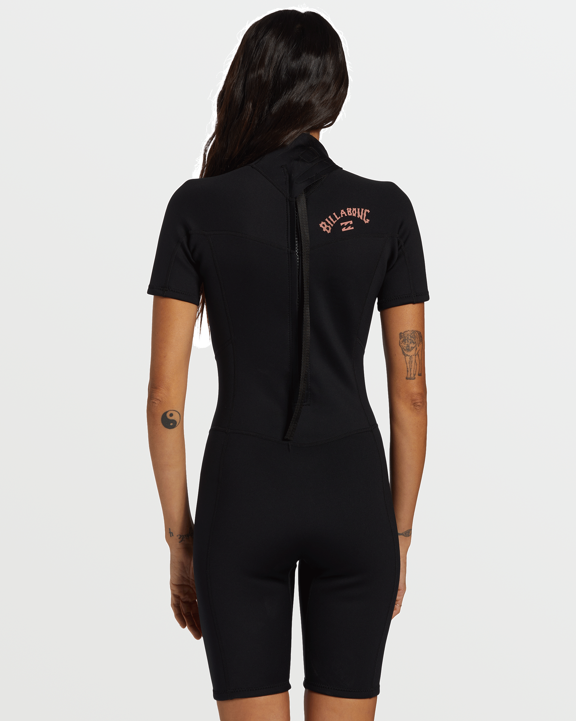 Foil Flatlock Short Sleeve Springsuit - Black - Image 2