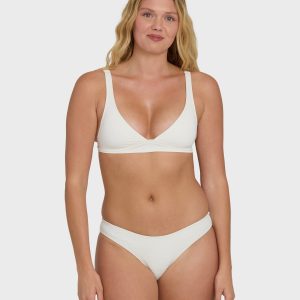 Classic Solid Banded Triangle Bikini Top - Salt Crystal