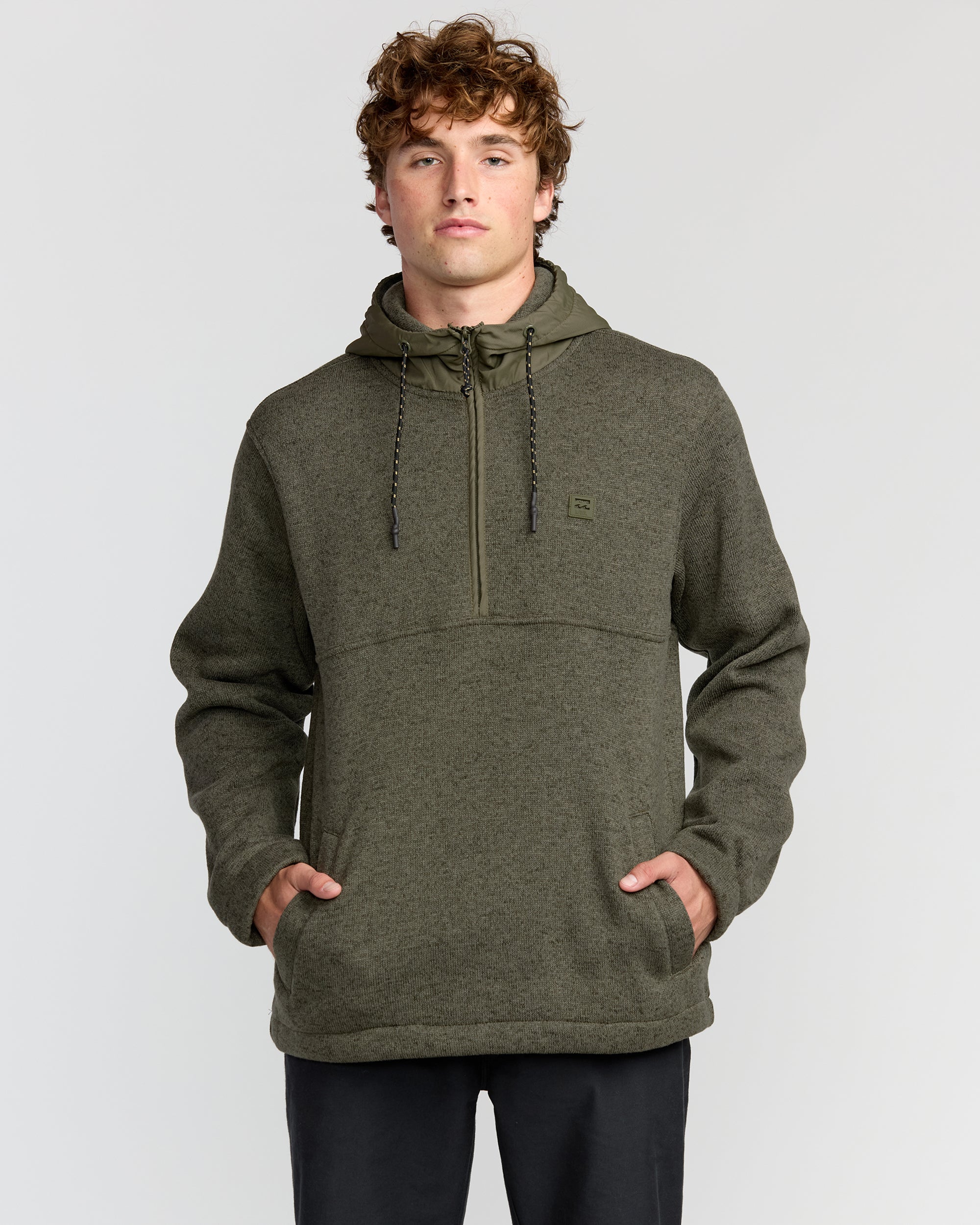 A/Div Boundary Hooded Half-Zip Pullover - Military Heather